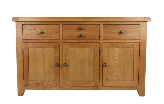 Torino Large Sideboard 3 doors 3 draws Solid Oak