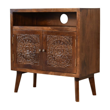 Tova Open Shelf Cabinet 100% Solid Mango Wood