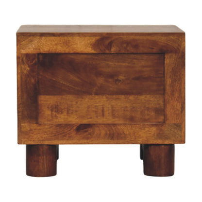 Tula 2 Drawer Chestnut Nightstand. 100% Solid Mango Wood