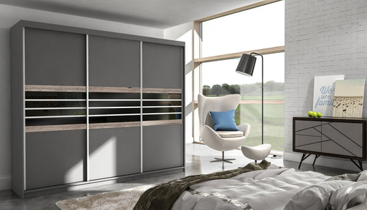 Turyn Wardrobe 250cm Wide - 2 Colour Options