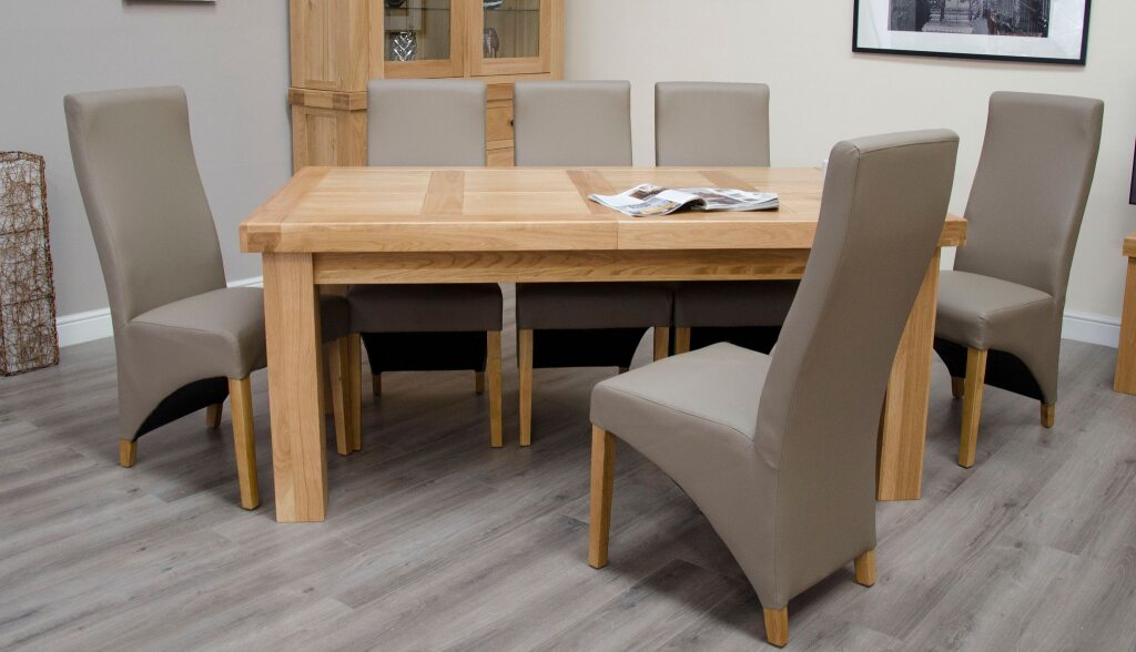 Twin Panel Large Extending Table 100% Solid Oak