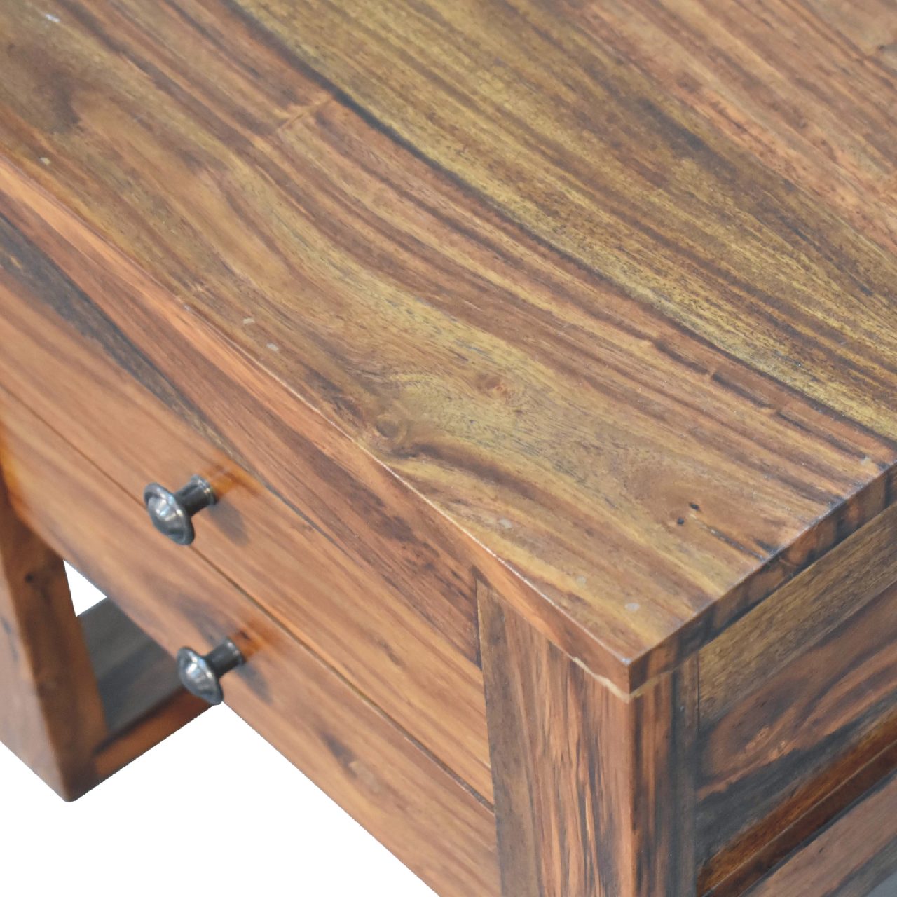 U-Square Honey Bedside. 100% Solid Mango Wood