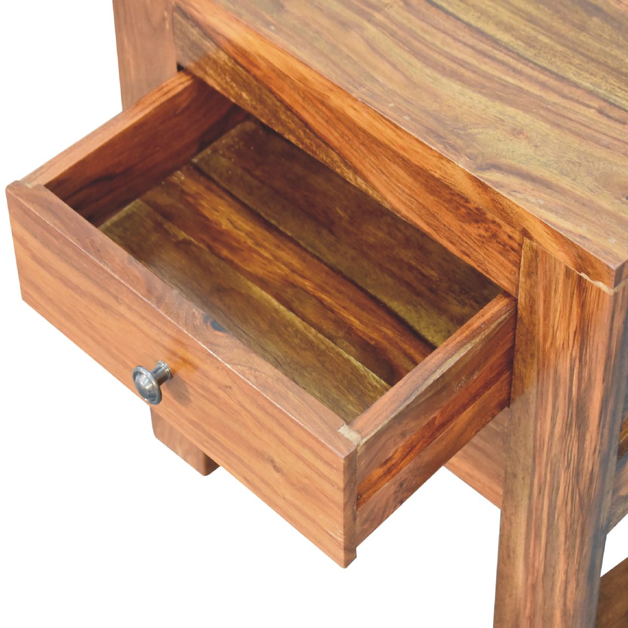 U-Square Honey Bedside. 100% Solid Mango Wood