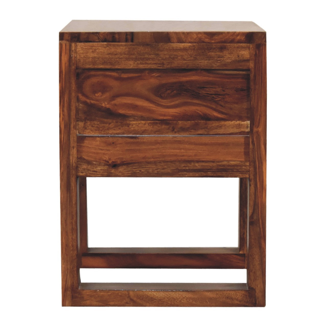U-Square Honey Bedside. 100% Solid Mango Wood