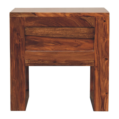 U-Square Honey Bedside. 100% Solid Mango Wood