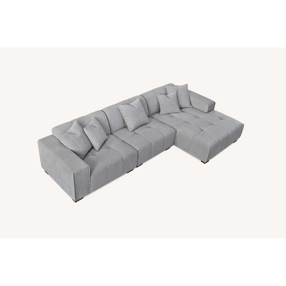 Aluxo Leonard Right Hand Corner Group in Cloudy Grey Boucle