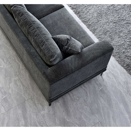 Aluxo Lenox 2 Seater & 3 Seater Sofa in Steel Grey Velvet