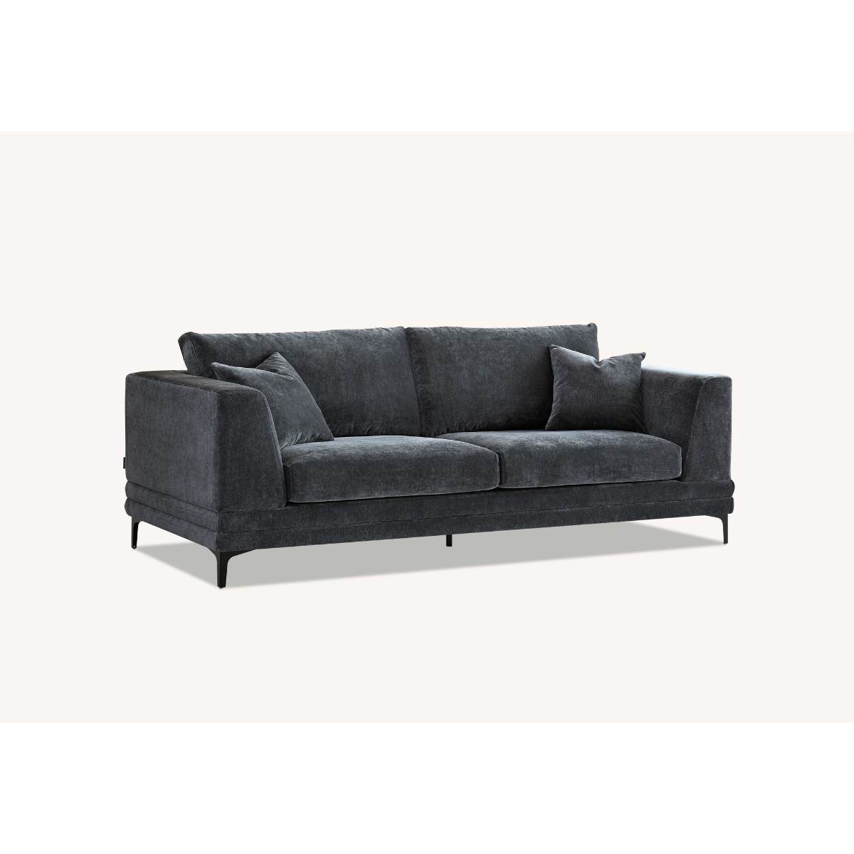 Aluxo Lenox 2 Seater & 3 Seater Sofa in Steel Grey Velvet