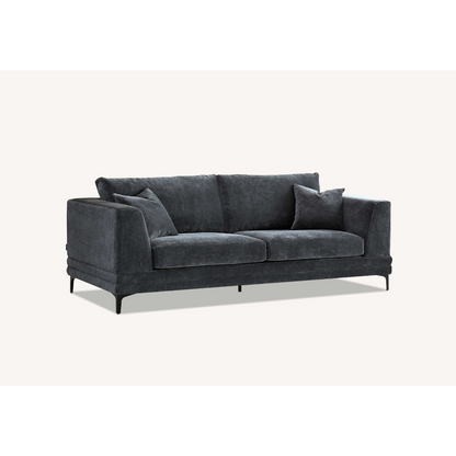Aluxo Lenox 2 Seater & 3 Seater Sofa in Steel Grey Velvet