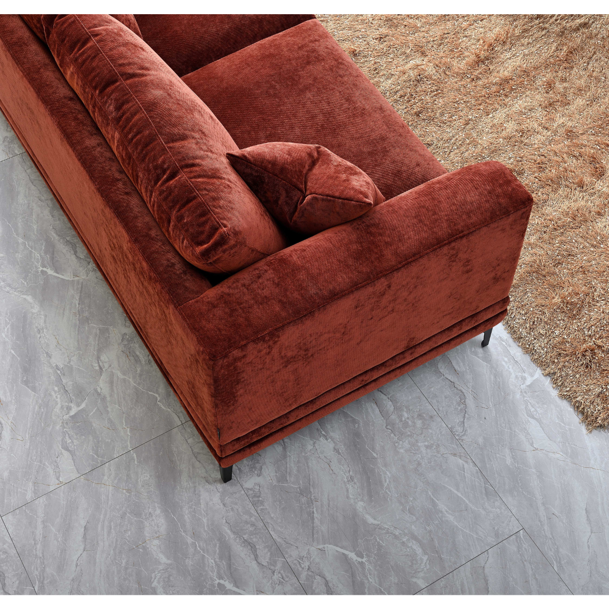 Aluxo Lenox Sofa Range in Rust Velvet