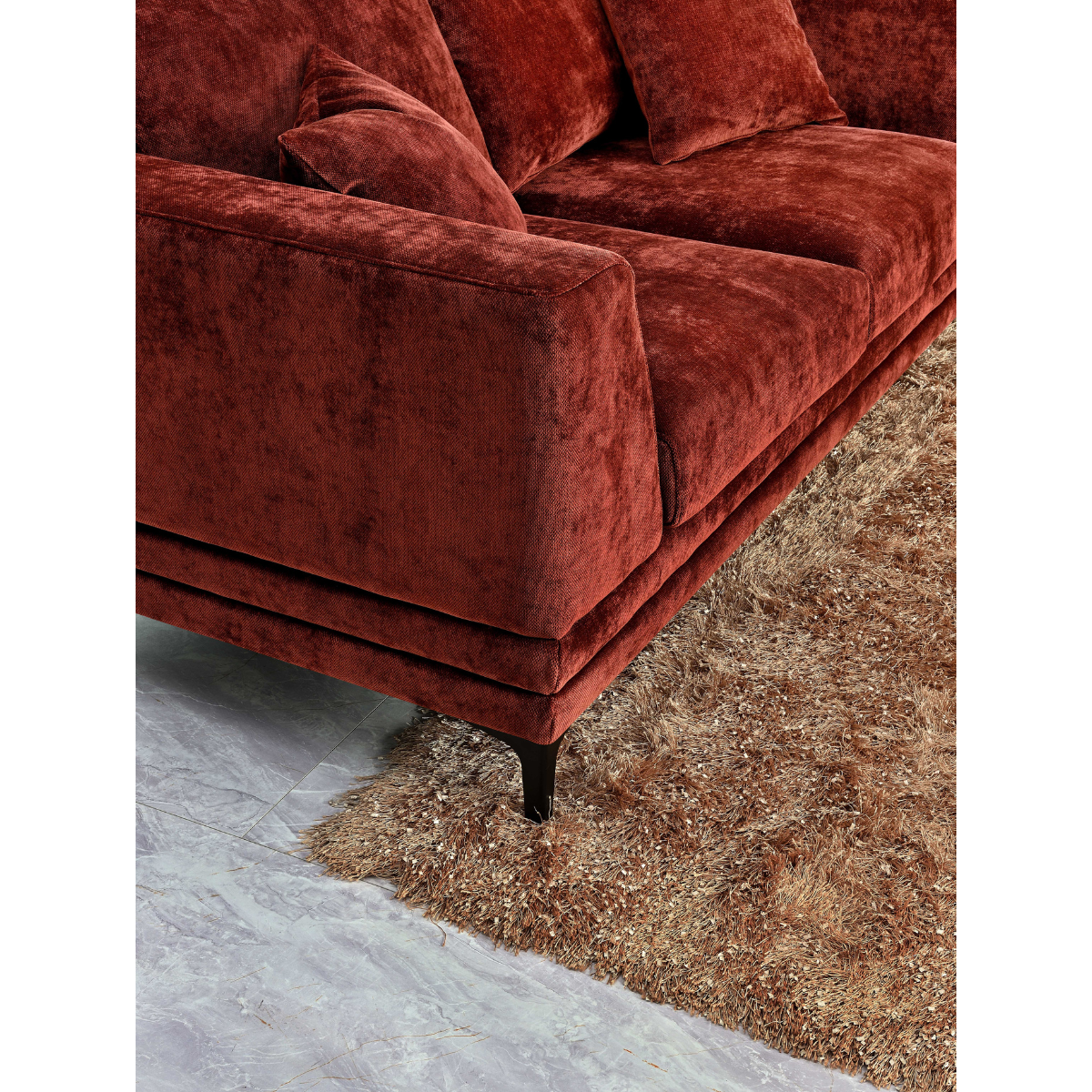 Aluxo Lenox Sofa Range in Rust Velvet