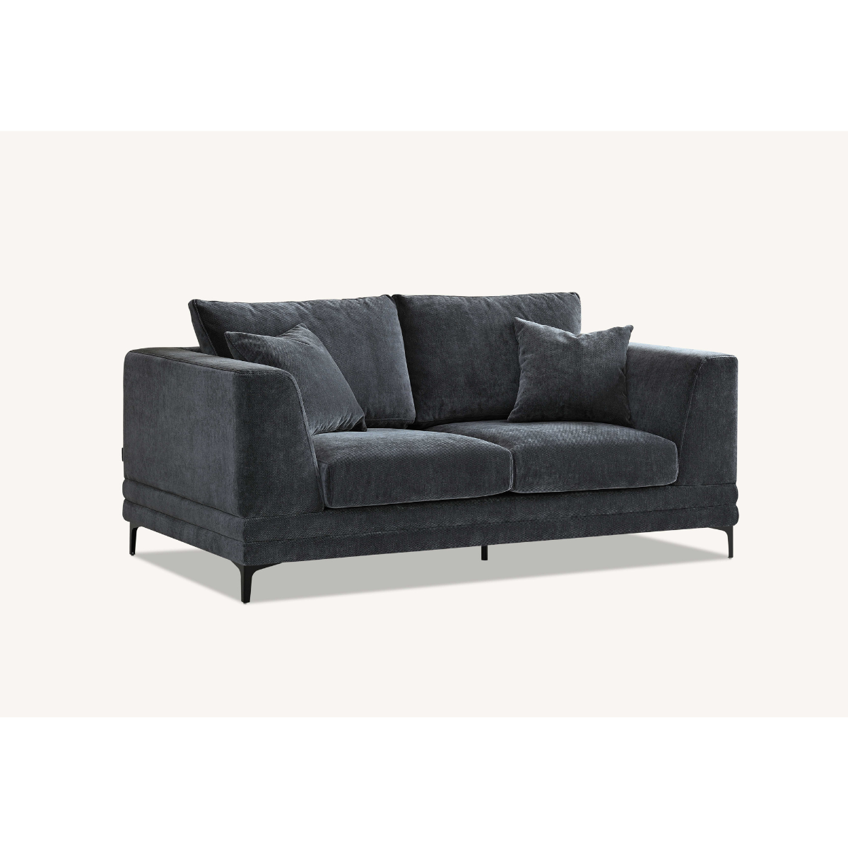 Aluxo Lenox 2 Seater & 3 Seater Sofa in Steel Grey Velvet