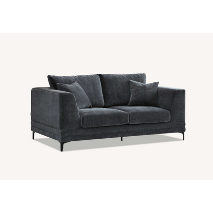 Aluxo Lenox 2 Seater & 3 Seater Sofa in Steel Grey Velvet