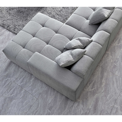 Aluxo Leonard Right Hand Corner Group in Cloudy Grey Boucle