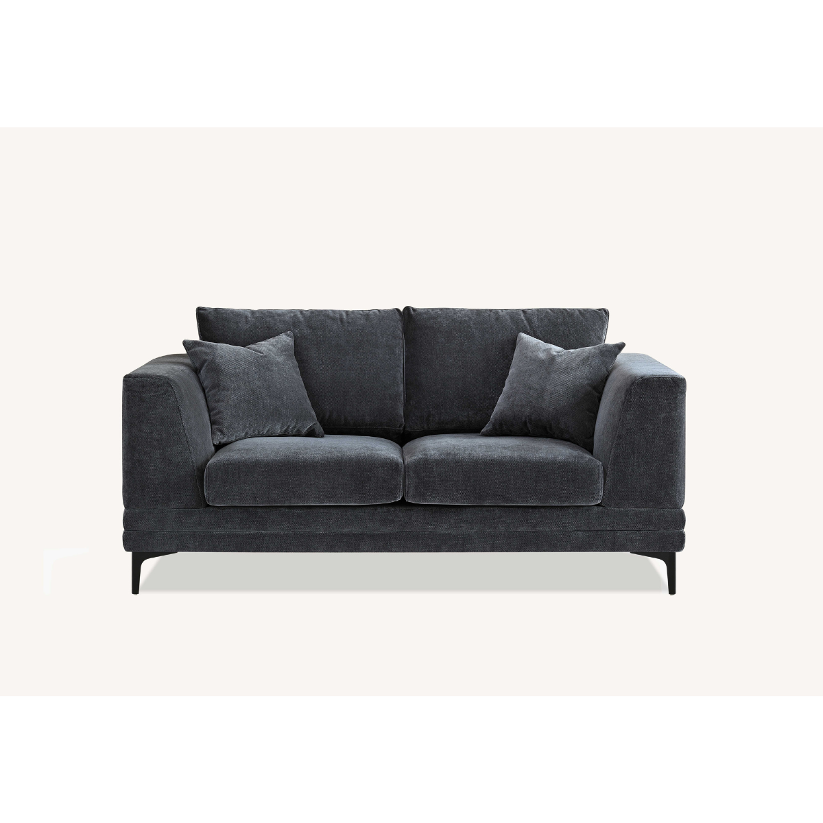 Aluxo Lenox 2 Seater & 3 Seater Sofa in Steel Grey Velvet