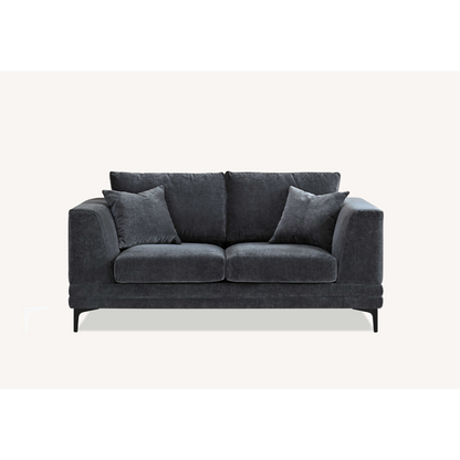 Aluxo Lenox 2 Seater & 3 Seater Sofa in Steel Grey Velvet