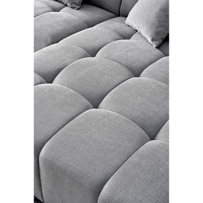 Aluxo Leonard Right Hand Corner Group in Cloudy Grey Boucle