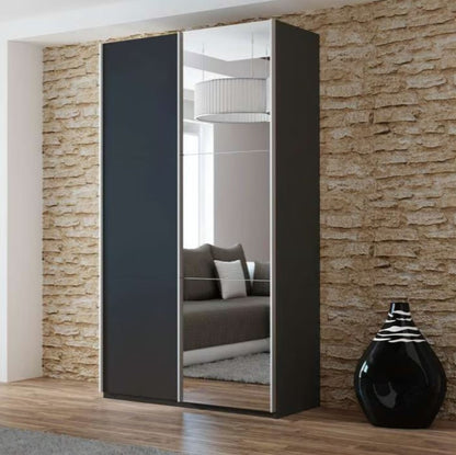 Vigo Sliding Mirrored Wardrobe 120cm Wide - 5 Colour Options