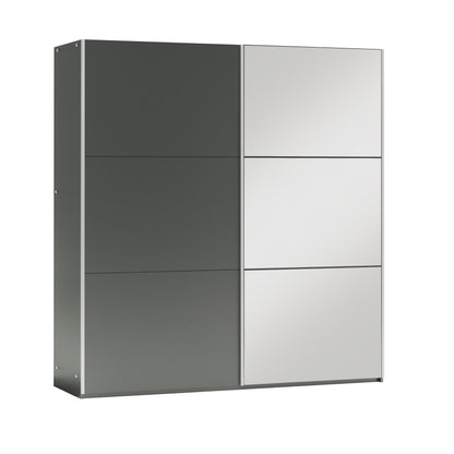 Vigo Sliding Wardrobe 225cm Wide with Mirror - 5 Colour Options
