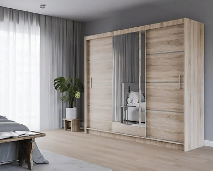 Vista 250cm Sliding Wardrobe in 3 Colour Options