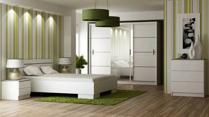 Vista 250cm Sliding Wardrobe in White Matt - Clean Lines with Sleek Mirror