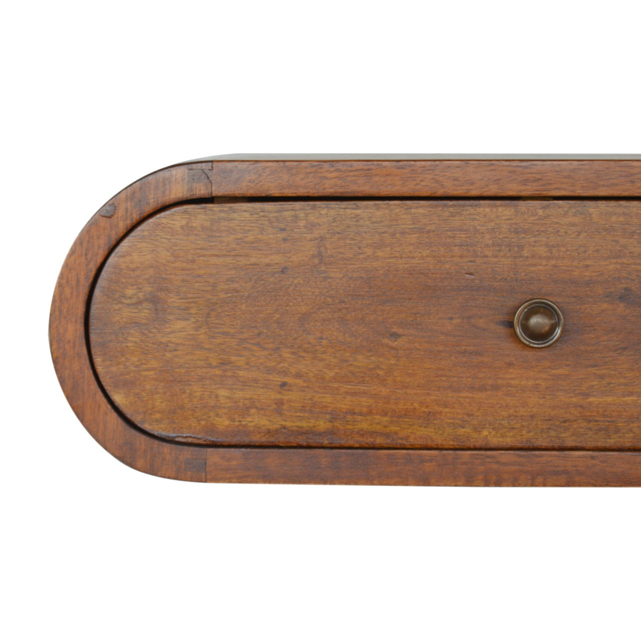 Wall-Mounted Round Chestnut Bedside.100% Solid Mango Wood