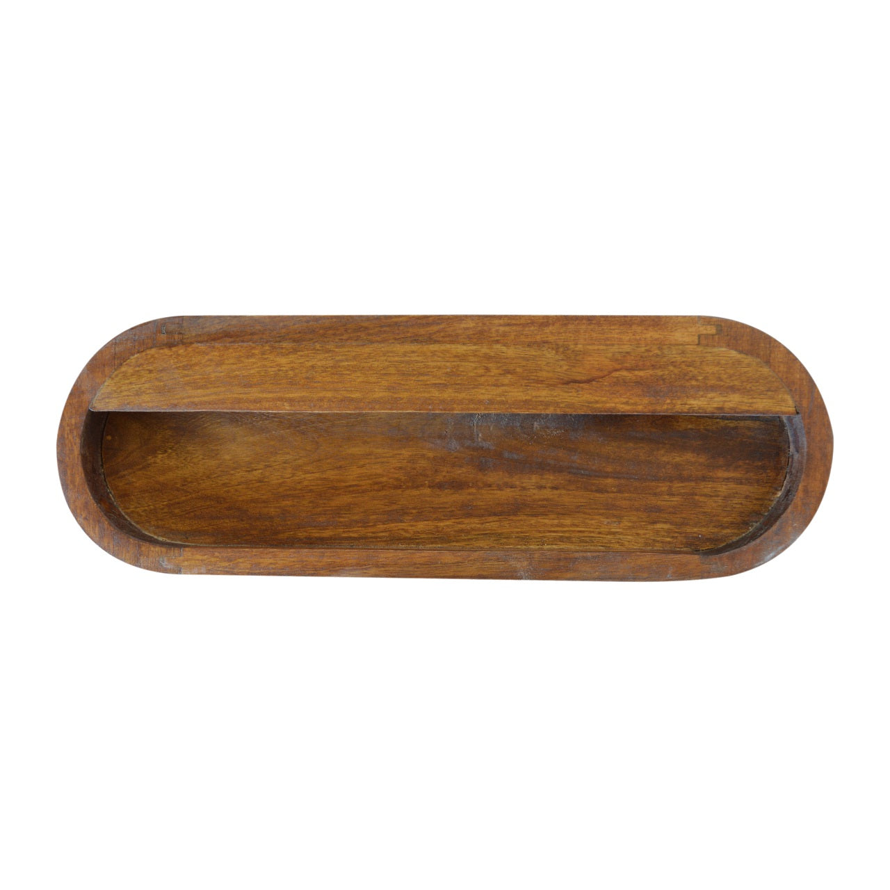 Wall-Mounted Round Chestnut Bedside.100% Solid Mango Wood