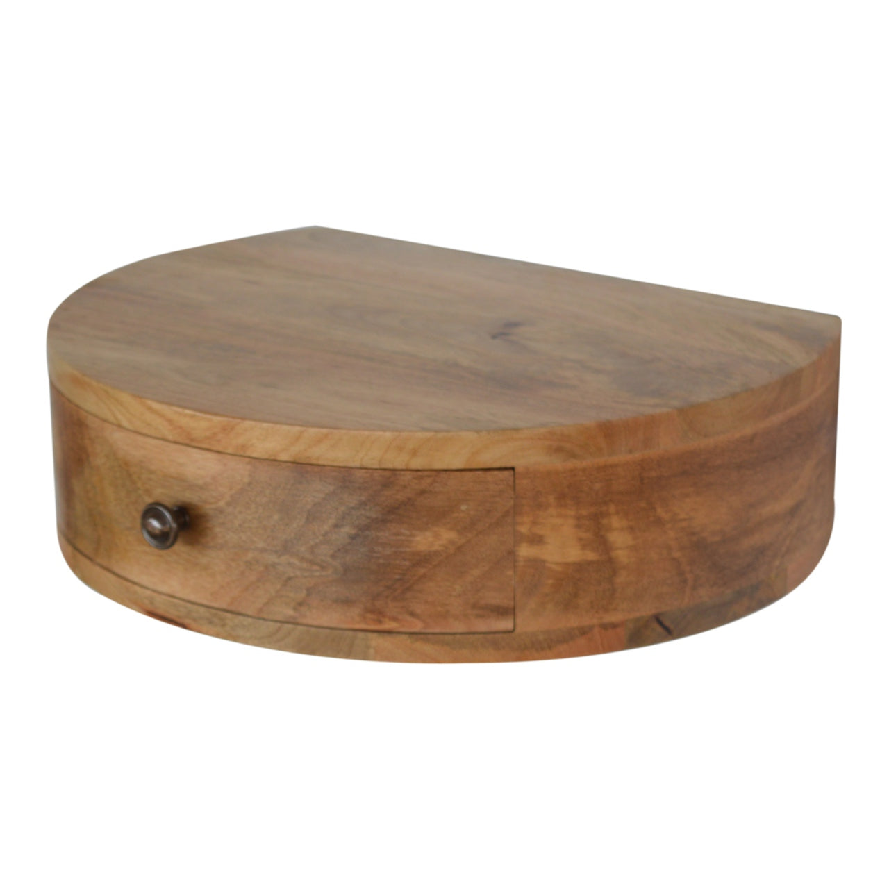 Wall-Mounted Rounded Bedside. 100% Solid Mango Wood