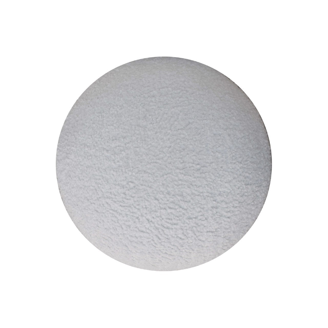 White Boucle Mushroom Footstool. 100% Solid Mango Wood