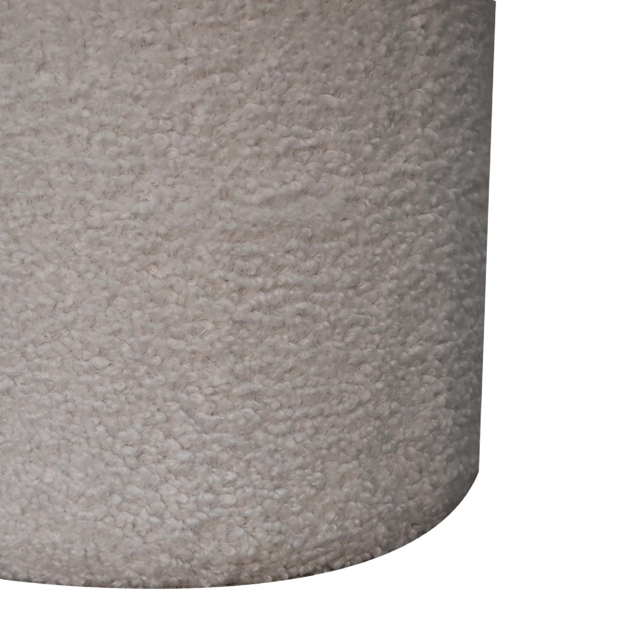 White Boucle Mushroom Footstool. 100% Solid Mango Wood