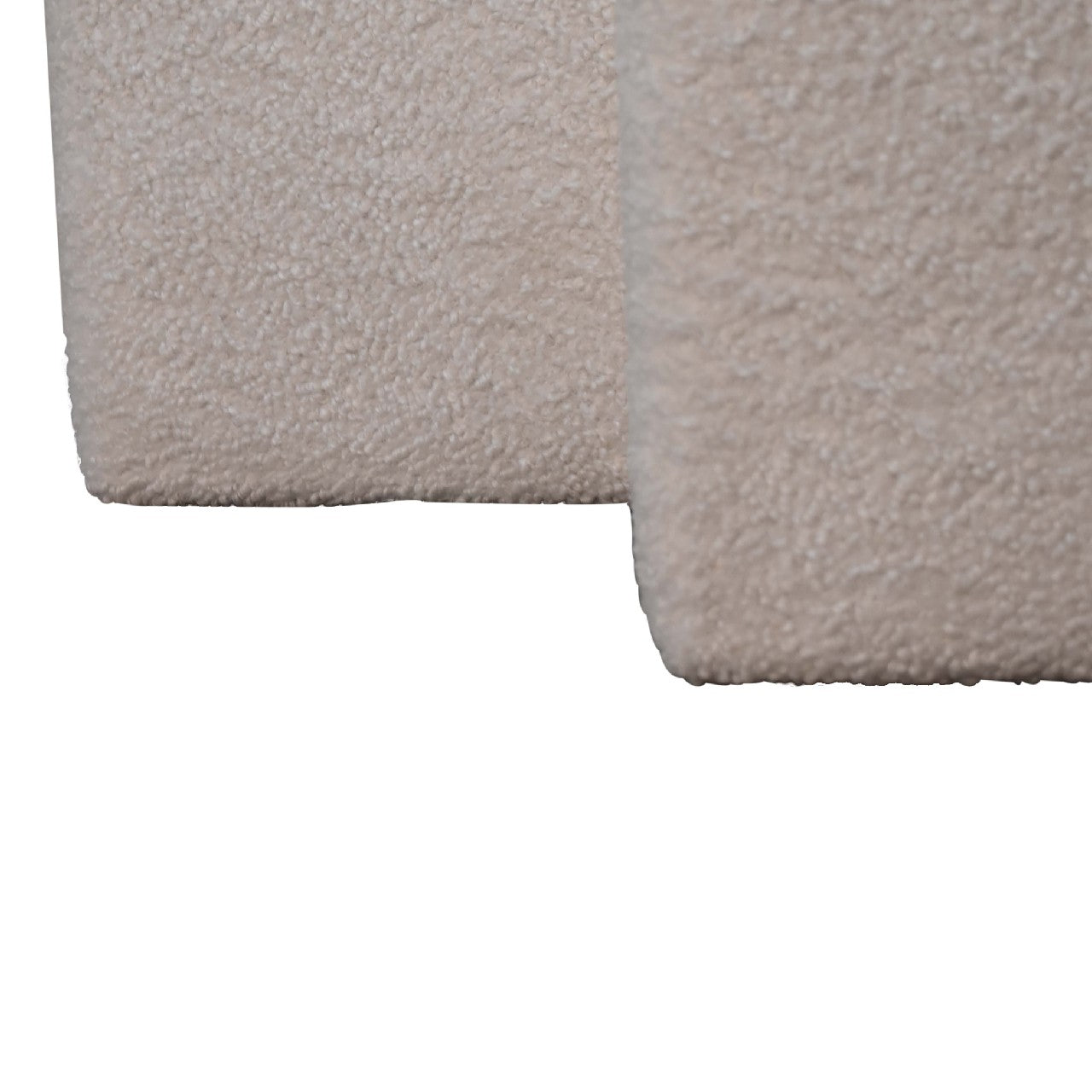 White Boucle Twin Footstool. 100% Solid Mango Wood