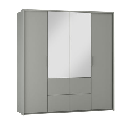 Platinum Bi-Folding Wardrobe 208cm with Mirror - Refined Finish, High-Capacity Storage