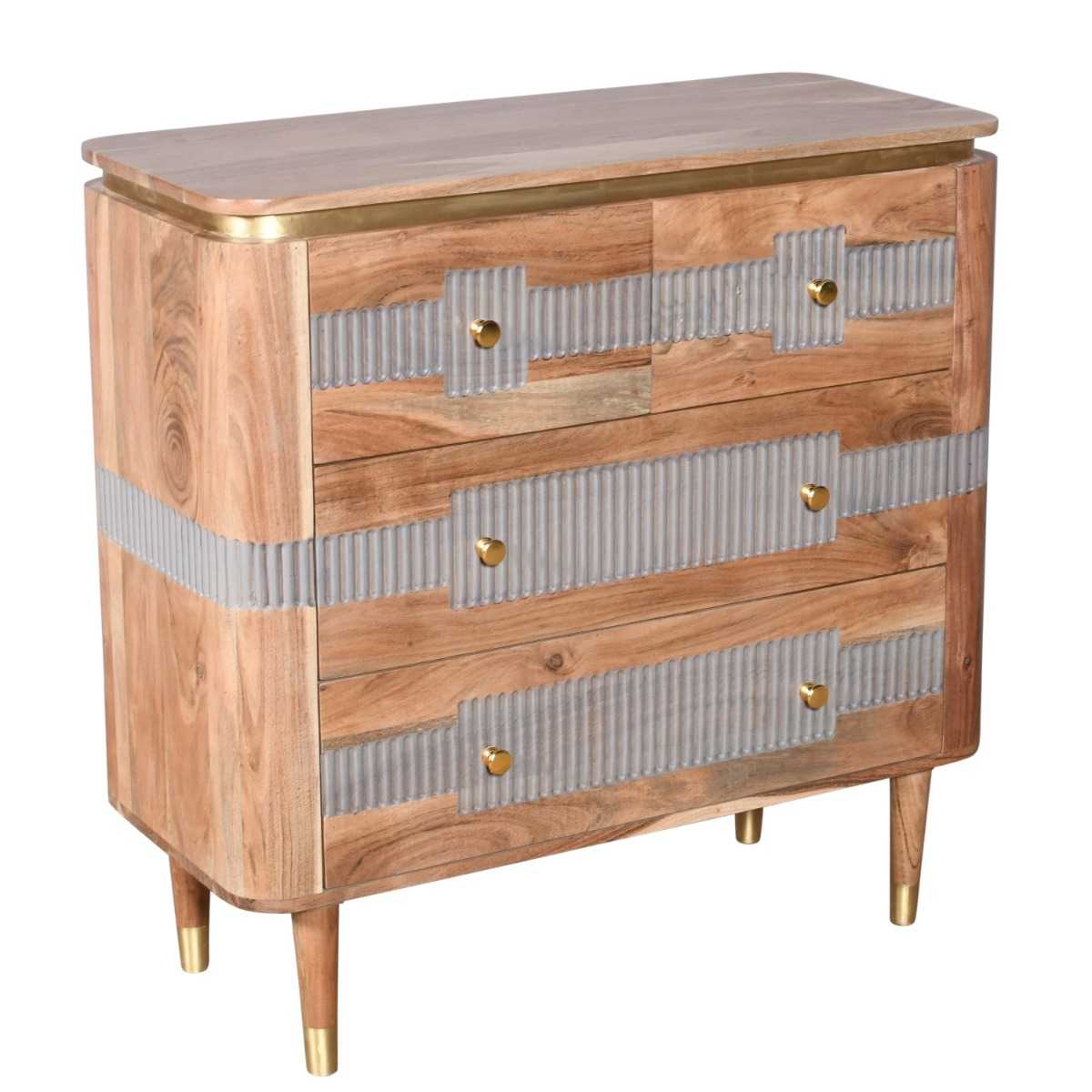 Wilton Acacia 4-Drawer Chest. 100% Solid Hardwood