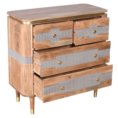 Wilton Acacia 4-Drawer Chest. 100% Solid Hardwood
