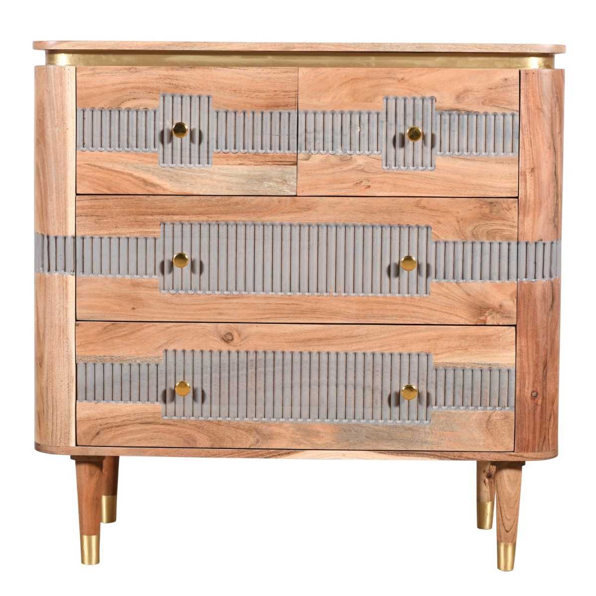 Wilton Acacia 4-Drawer Chest. 100% Solid Hardwood