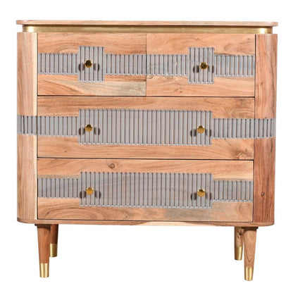 Wilton Acacia 4-Drawer Chest. 100% Solid Hardwood