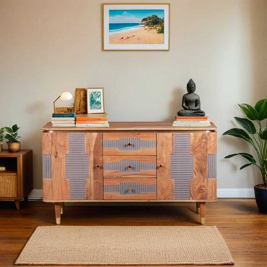 Wilton Acacia Wood  Sideboard. 100% Solid Acacia Hardwood