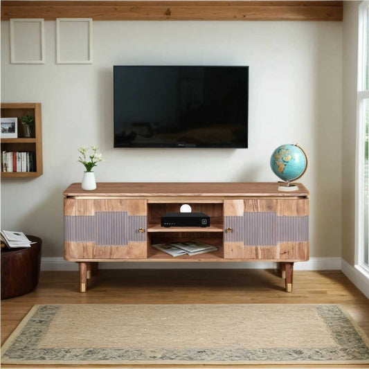 Wilton Acacia Wood TV unit. 100% Solid Acacia Hardwood