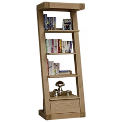 Z 1 Drawer Narrow Bookcase 100% solid oak