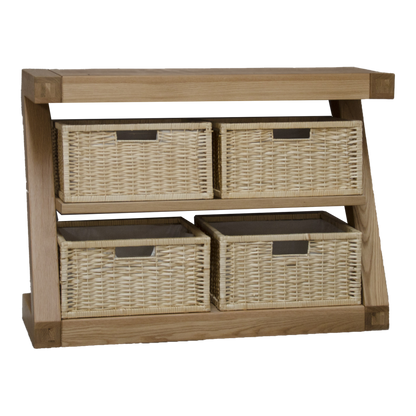 Z Basket Console Table 100% solid oak