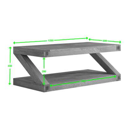 Z Coffee Table. 100% solid oak