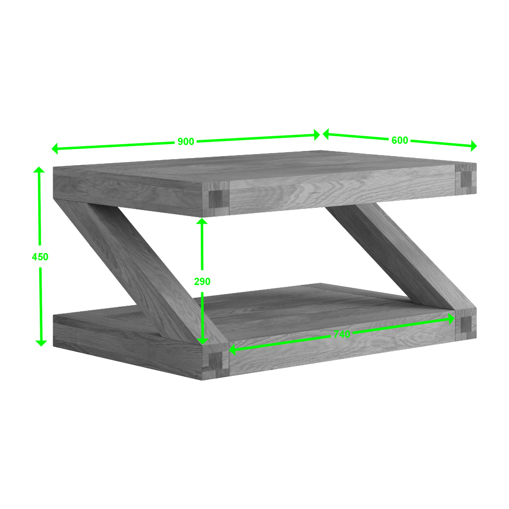 Z Coffee Table 100% solid oak