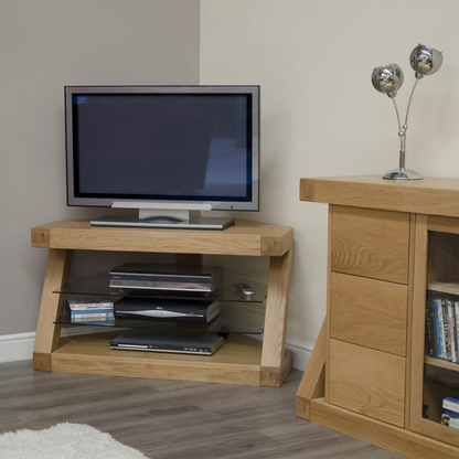 Z Corner TV Unit&nbsp; 100% solid oak