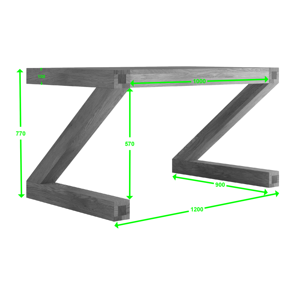 Z Dining Table 100% solid oak