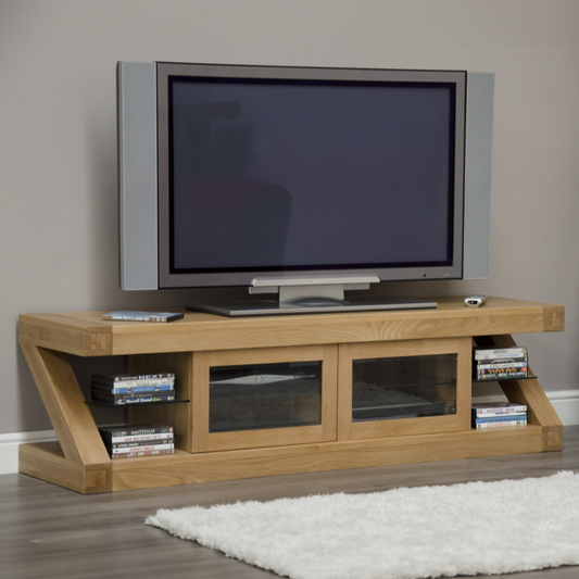 Z Glazed TV Unit 100% solid oak