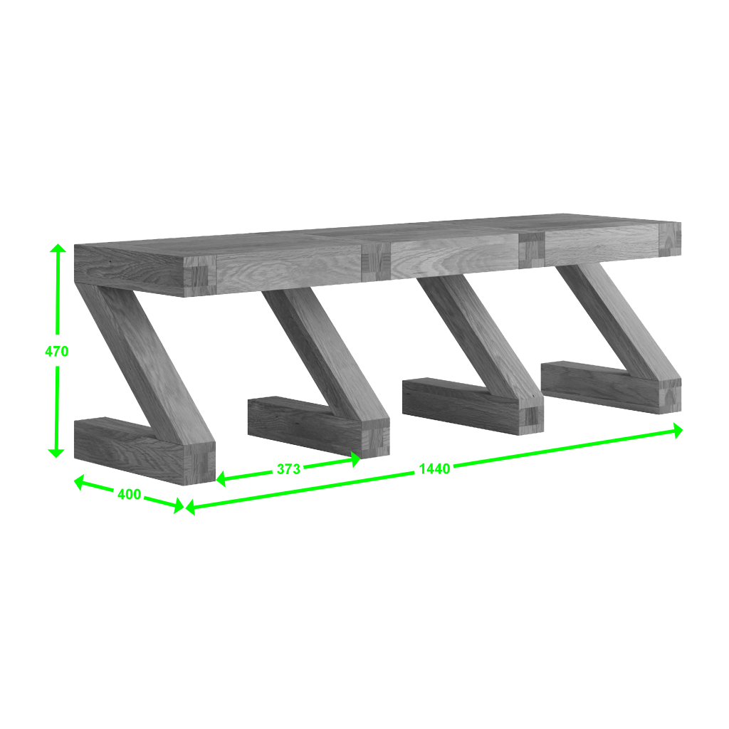 Z Large Bench 100% solid oak