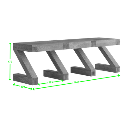 Z Large Bench 100% solid oak