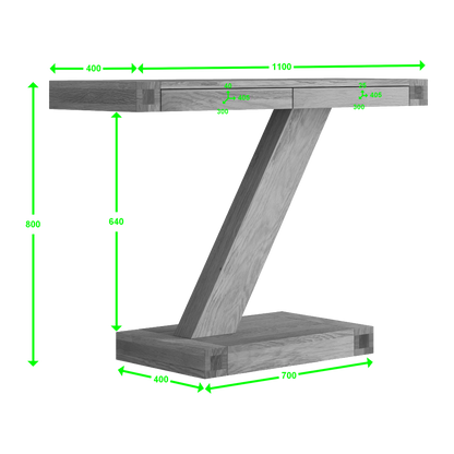 Z Modern Console Unit 100% solid oak