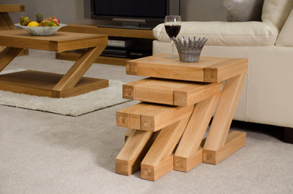 Z Nest of Tables 100% solid oak