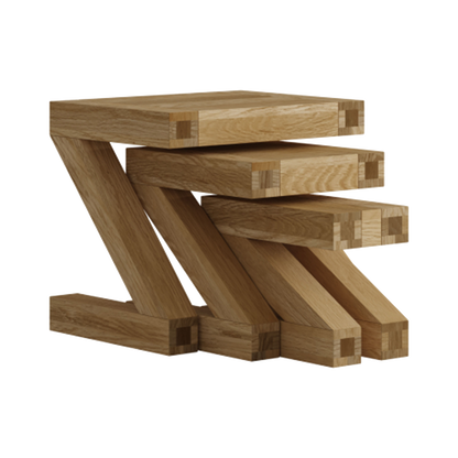 Z Nest of Tables 100% solid oak
